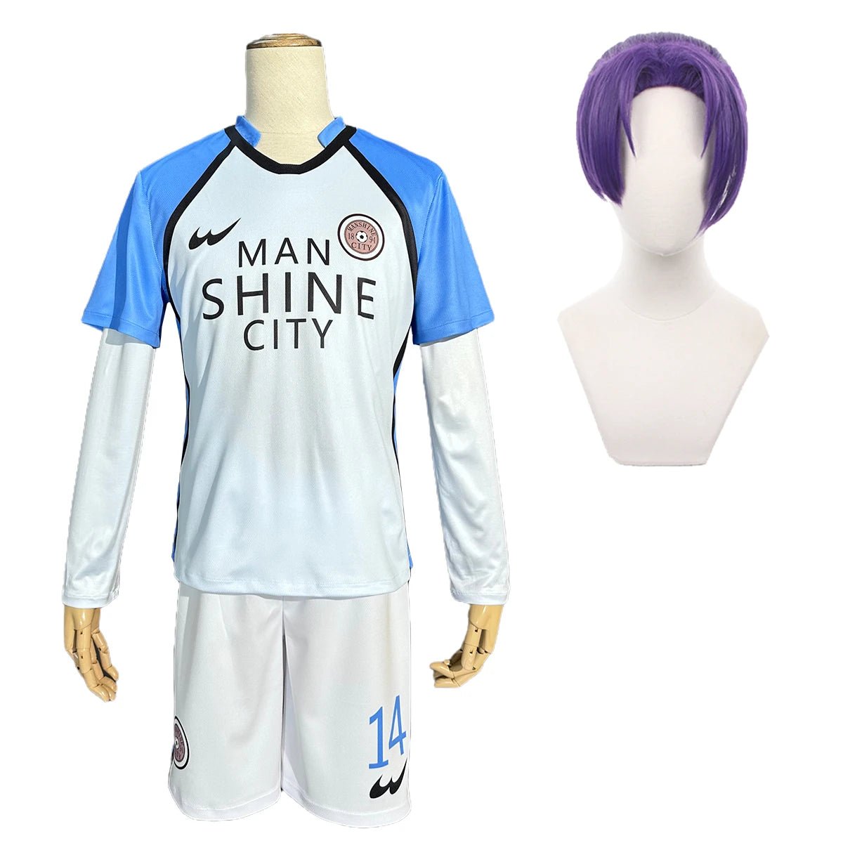 Peruca de Cosplay de Blue Lock Homem SHINE CITY Nagi Reo Mikage Chigiri Rosa Uniforme de Futebol Futebol Diário Esporte - Estrela Cosplay