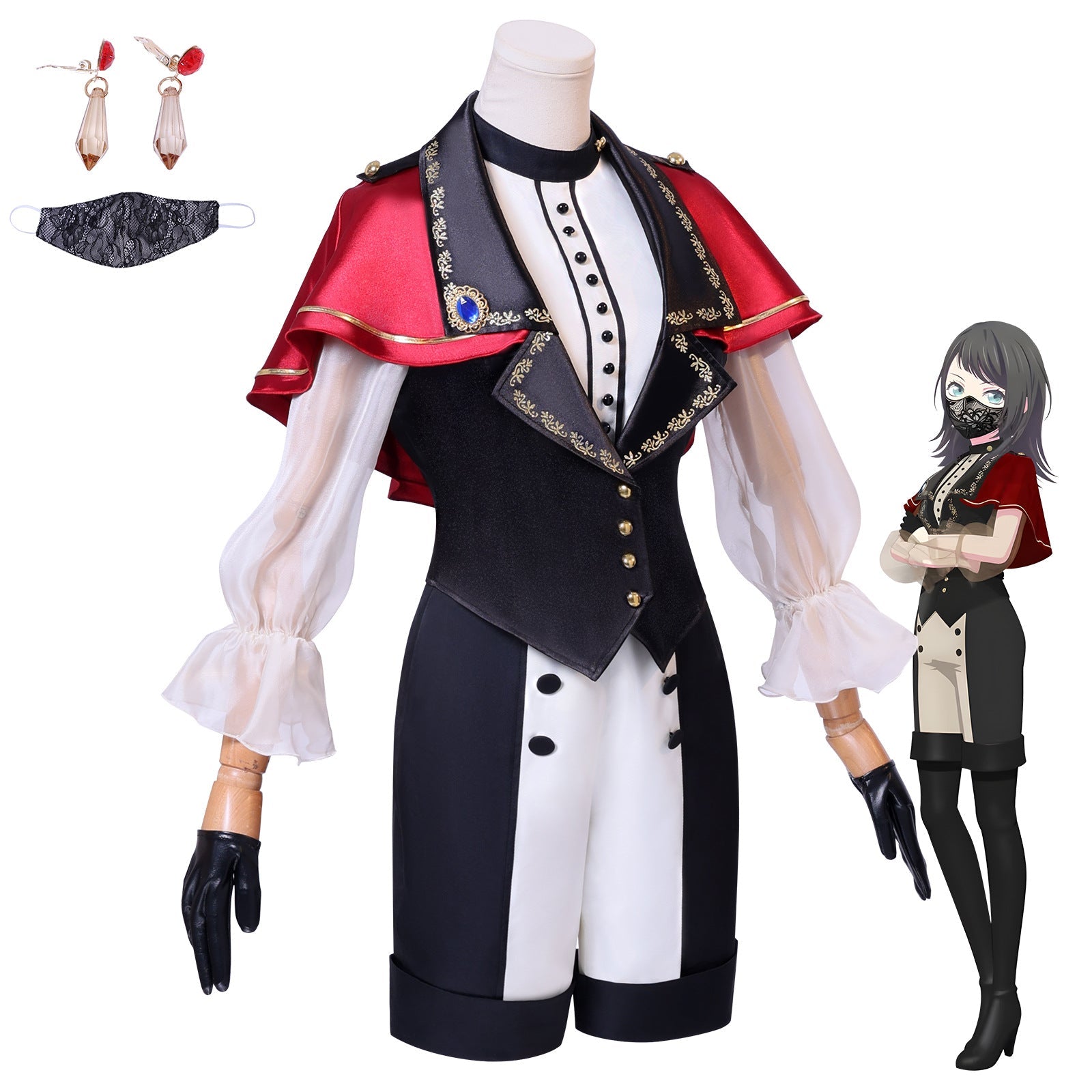 Fantasia de Cosplay Hane Hina de BanG Dream! Ave Mujica para Fãs de Anime - Estrela Cosplay