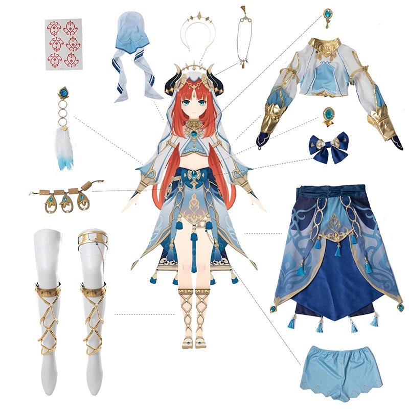 Fantasia de Cosplay Nilou Genshin Impact - Traje Feminino Completo para Halloween e Festas - Estrela Cosplay