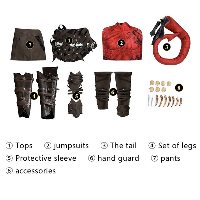 Conjunto de Cosplay de Karlach de Baldur's Gate - Estrela Cosplay