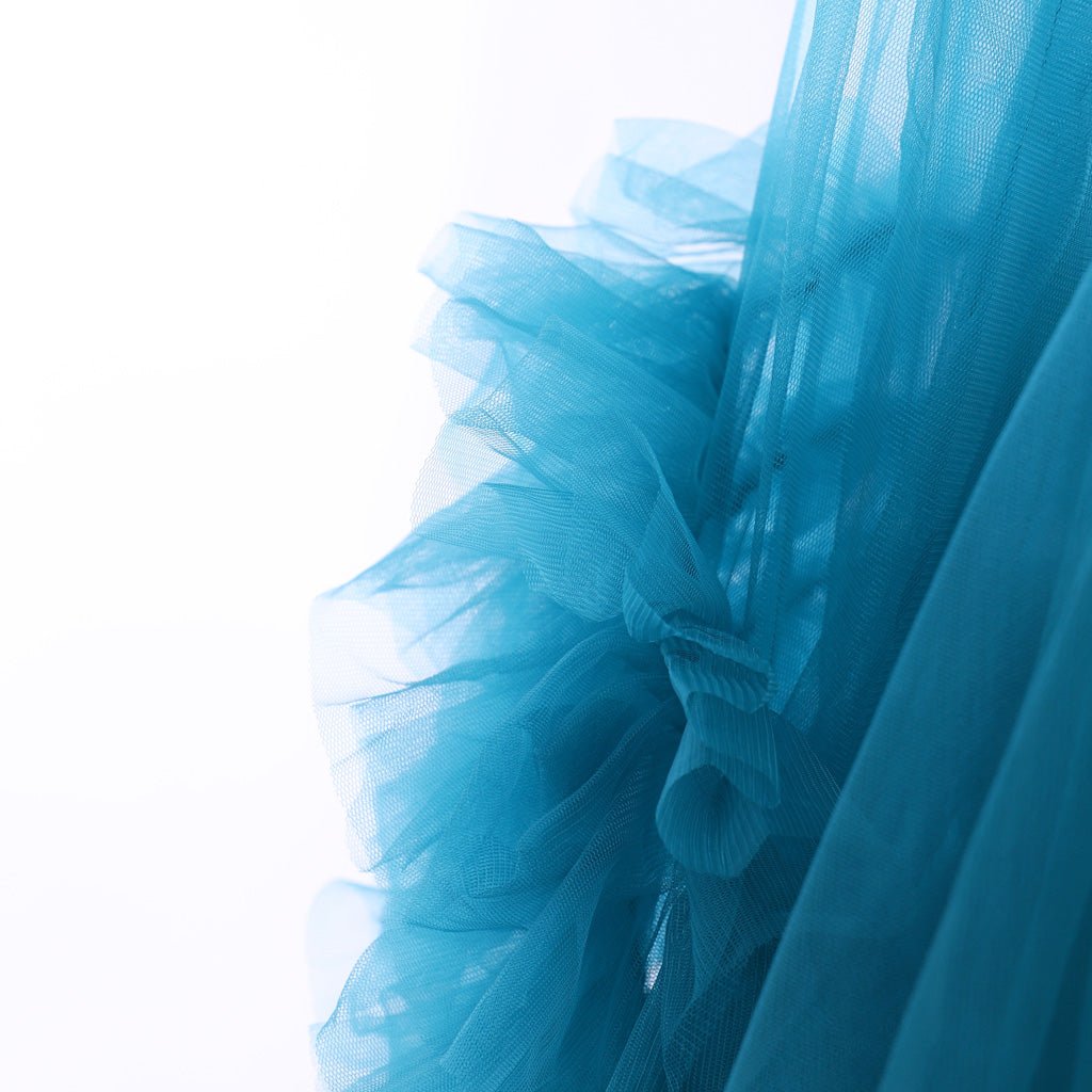 Elegante Robe de Noiva Boudoir | Vestido Longo de Tule Azul Transparente do Século 18 para Mulheres - Estrela Cosplay