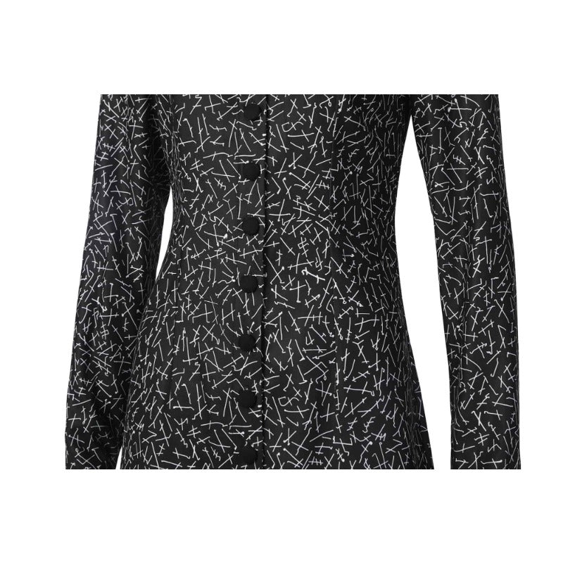 Vestido Wednesday Addams Cosplay Mulheres Preto Gótico Vestido Único - Estrela Cosplay