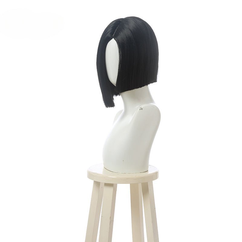 Peruca Curta Preta de 35cm para Cosplay de Viper do Jogo Valorant - Resistente ao Calor - Estrela Cosplay