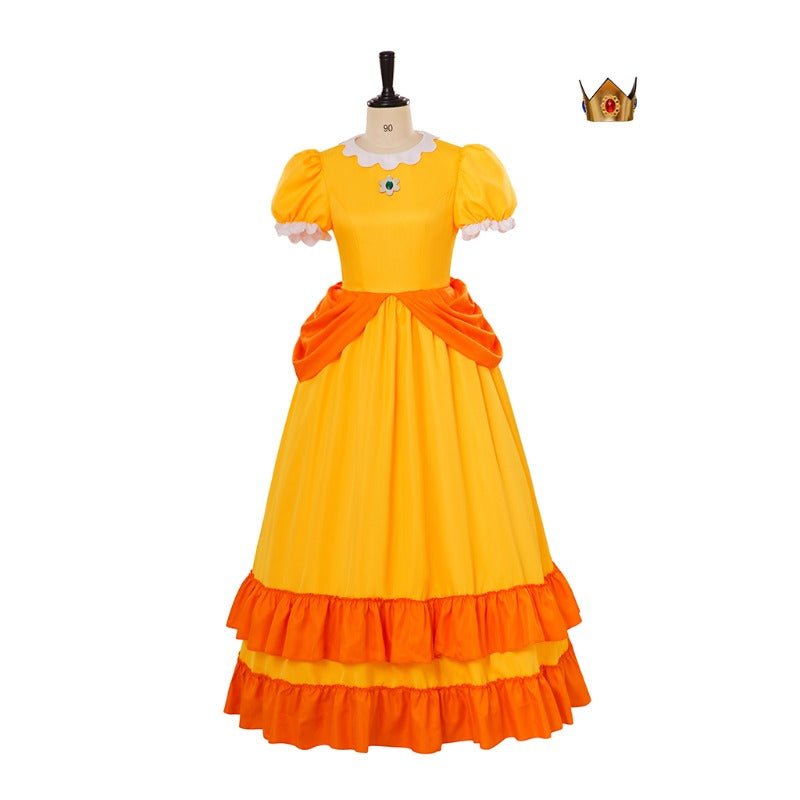 Vestido de Cosplay Rosalina com Coroa - Fantasia da Princesa Daisy para Halloween e Festas - Estrela Cosplay