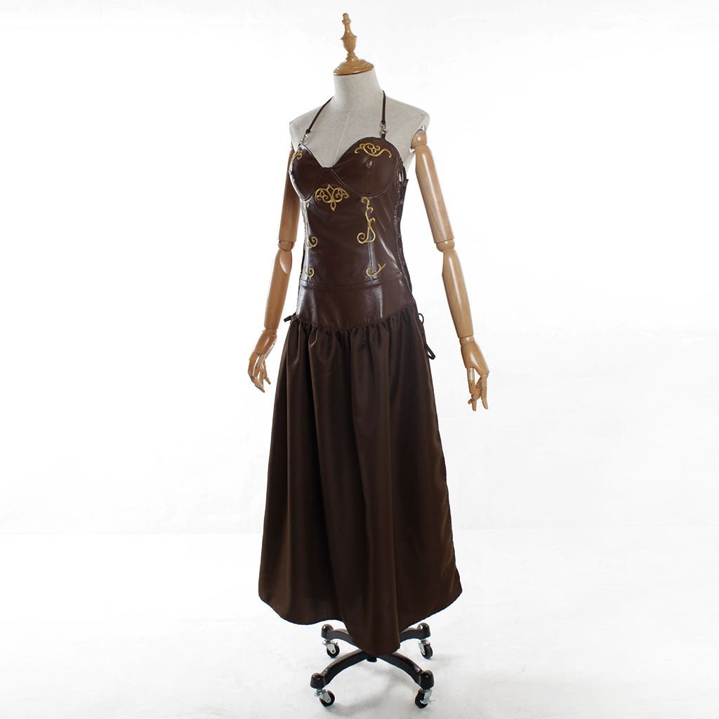 Vestido Vintage de Corte Halloween Sem Mangas com Corpete Smocked para Mulheres - Estrela Cosplay