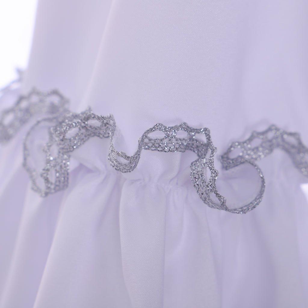 Vestido de Baile Marie Antoinette Cosplay | Século XVIII Branco com Franjas | Traje Rococó - Estrela Cosplay