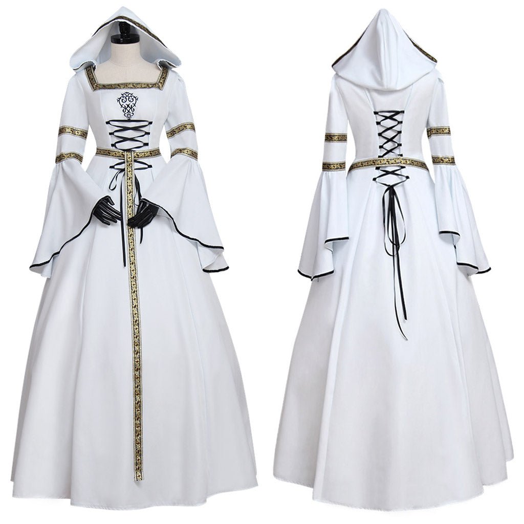 Vestido de Baile Gótico Vampiro para Cosplay, Casamento Medieval Vitoriano Renascentista, Halloween e Fãs de Anime - Estrela Cosplay