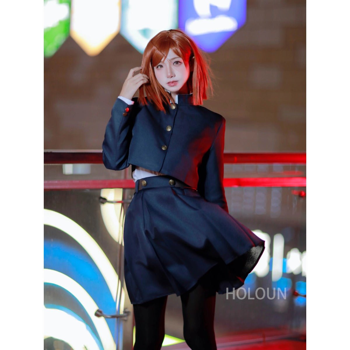 Fantasia de Cosplay Nobara Kugisaki de Jujutsu Kaisen - Peruca, Casaco e Saia para Anime, Halloween e Natal - Estrela Cosplay