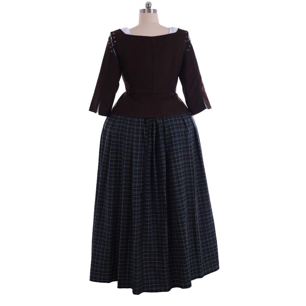 Fantasia Claire Fraser Outlander | Vestido Colonial Prairie Escocês para Mulheres Adultas - Estrela Cosplay