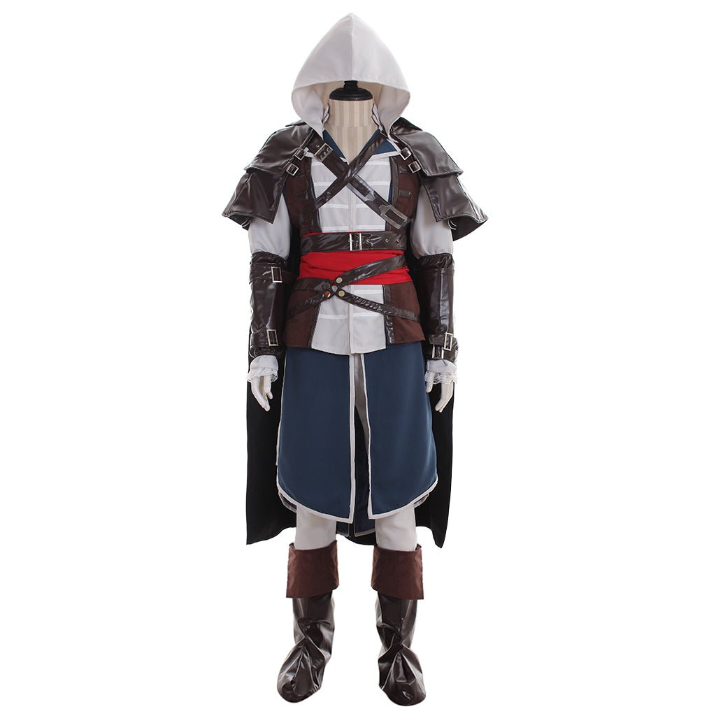 Traje Completo de Edward Kenway com Sapatos - Assassin’s Creed Black Flag para Adultos - Estrela Cosplay