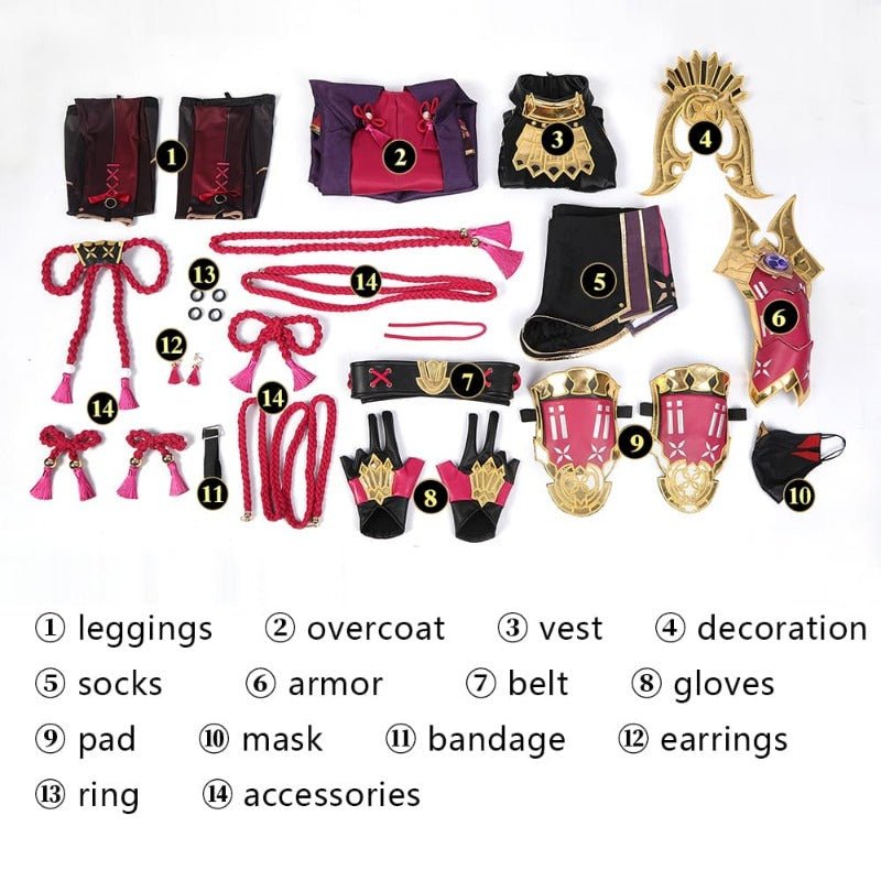 Traje de Cosplay Kuki Shinobu de Genshin Impact - Traje Ninja - Estrela Cosplay