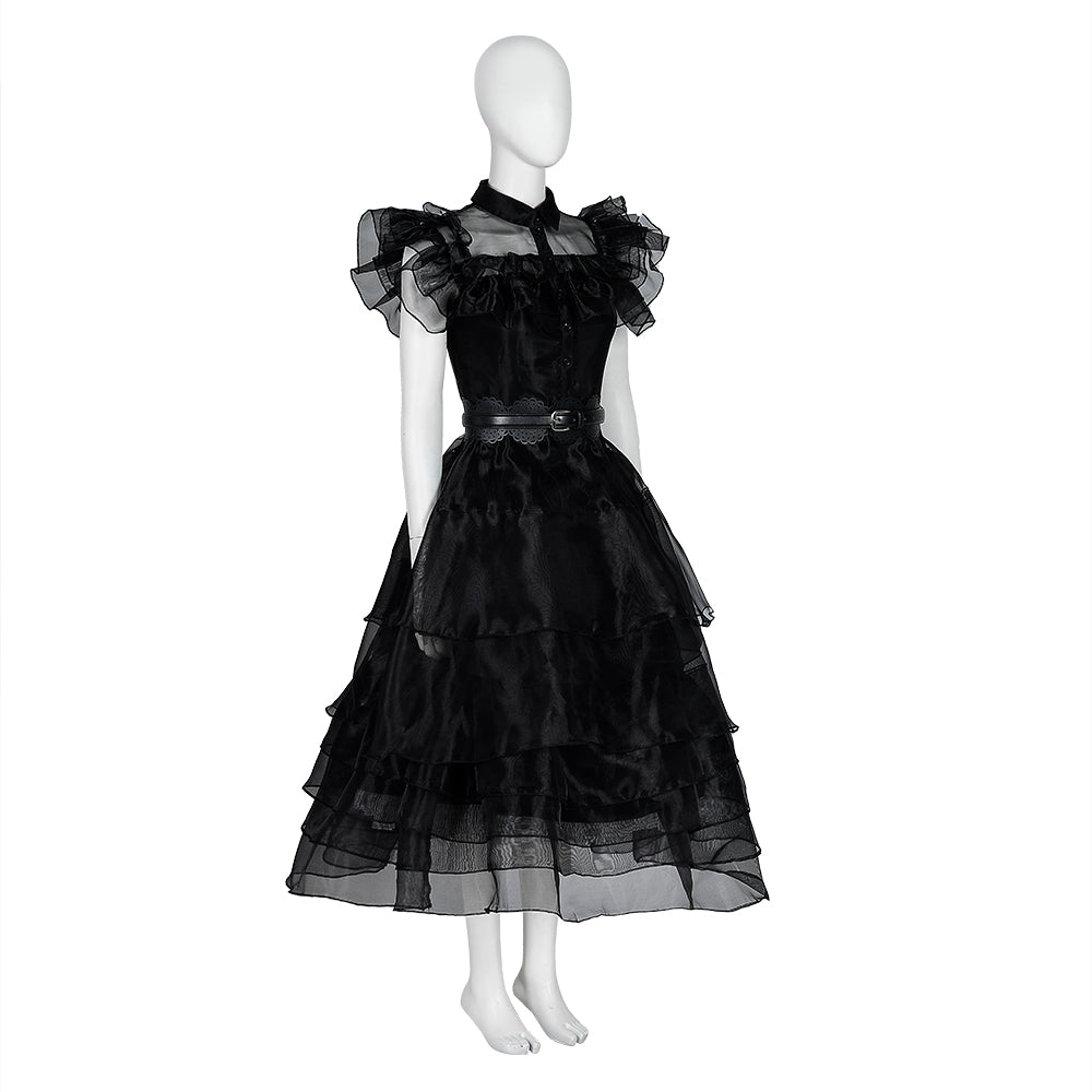 Vestido de Baile Wednesday Addams A Família Addams Filme Cosplay - Estrela Cosplay