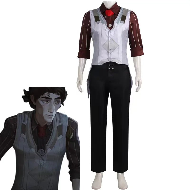 Fantasia de Cosplay LOL Arcane Jayce e Viktor - Camisa, Colete e Calça para Halloween e Carnaval - Estrela Cosplay