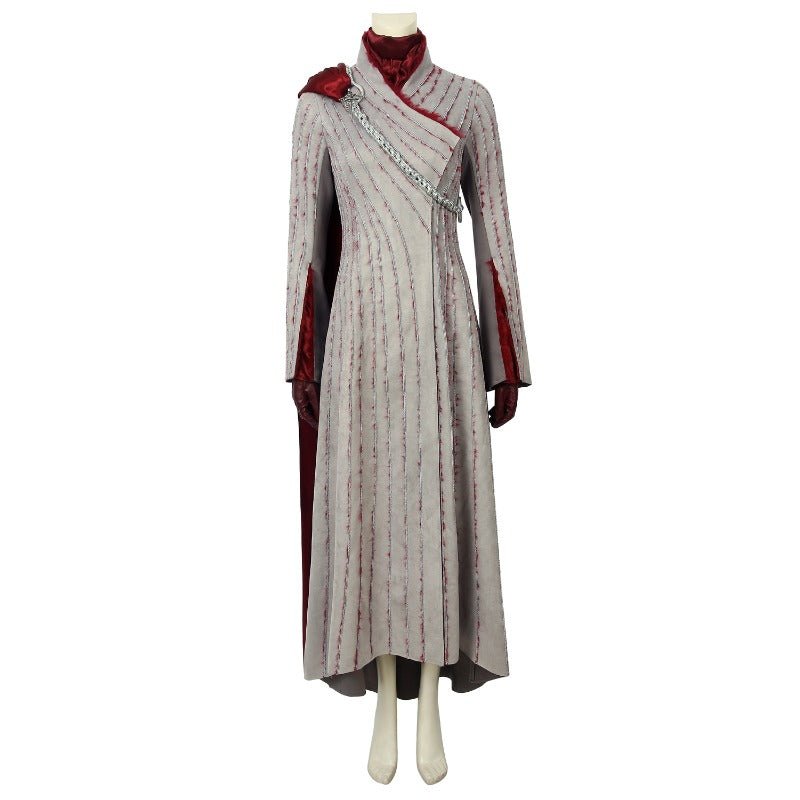 Fantasia Daenerys Targaryen - Vestido Feminino de Mangas Compridas com Broche para Halloween e Festas - Estrela Cosplay