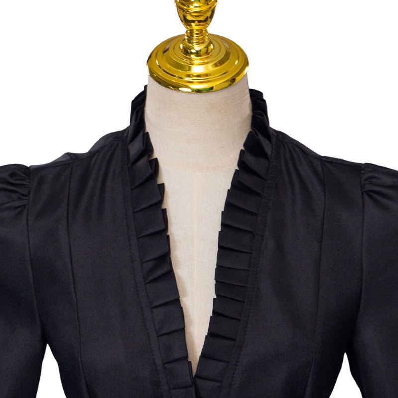 Vestido Gótico Medieval Vintage – Traje de Cosplay Feminino com Mangas Longas e Cintura Ajustada - Estrela Cosplay