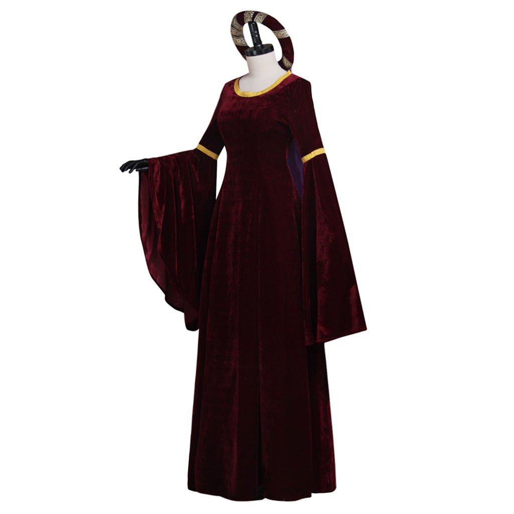 Vestido Renascentista Vintage Vermelho Escuro para Cosplay Medieval, Halloween e Festas Temáticas - Estrela Cosplay