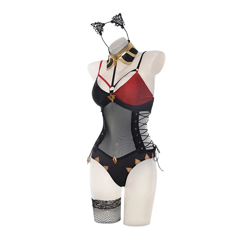 Fantasia Dehya Coelhinha Novo Original Genshin Impact Dehya Macacão com Cadarço Conjunto Completo - Estrela Cosplay