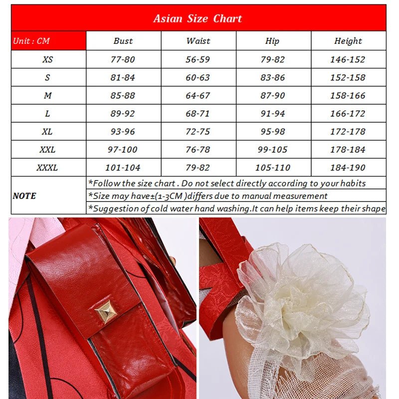 Fantasia de Cosplay Phrolova do Jogo Wuthering Waves - Vestido Vermelho de Mulher Misteriosa para Festa de Halloween - Estrela Cosplay