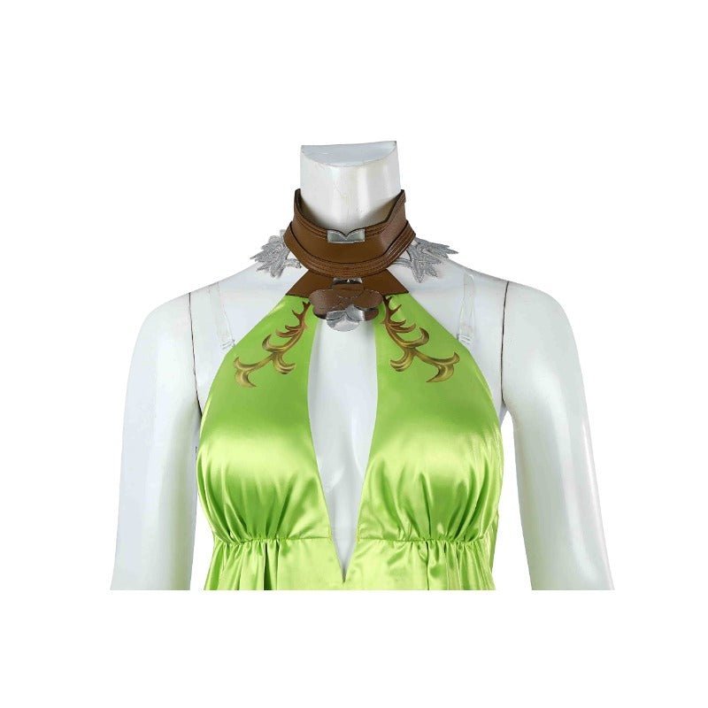 Fantasia FF14 Nophica - Vestido Longo Verde para Halloween e Festas - Estrela Cosplay