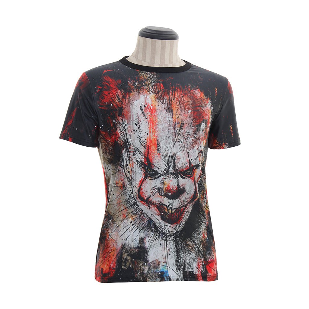 Camiseta Manga Curta Pennywise - It: Capítulo Um - Fantasia de Cosplay - Estrela Cosplay
