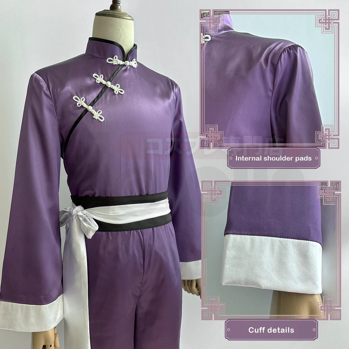 Fantasia de Reo Mikage do Anime Blue Lock - Traje Chinês Kung Fu Tang com Peruca de Fibra Sintética Ajustável - Estrela Cosplay
