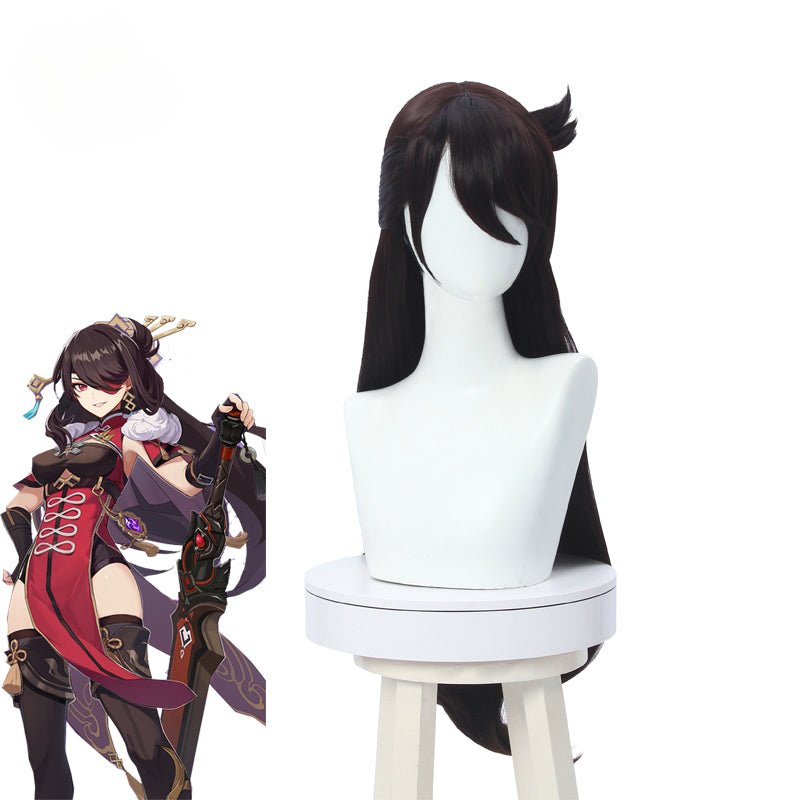 Peruca Cosplay Beidou Genshin Impact 80cm Cabelo Sintético Resistente ao Calor - Estrela Cosplay