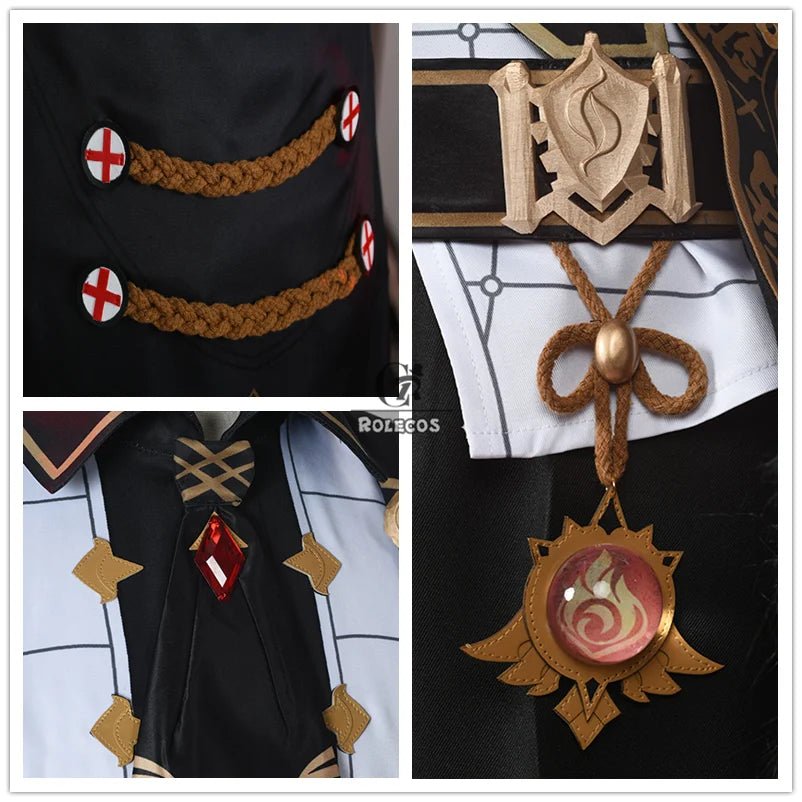 Fantasia de Cosplay Diluc de Genshin Impact para Homens - Conjunto Completo Preto - Estrela Cosplay