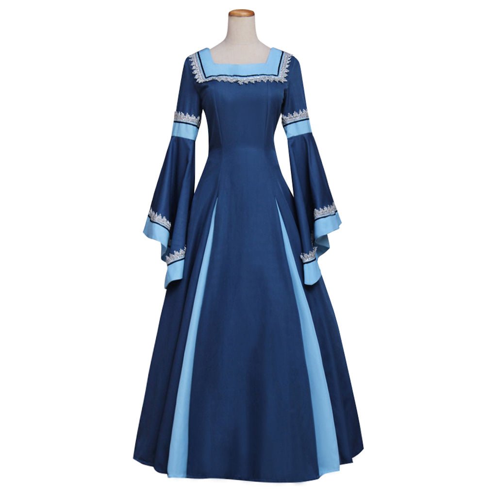 Vestido Medieval Renascença Gótico Vitoriano Azul para Adultos, Fantasia de Cosplay de Halloween - Estrela Cosplay