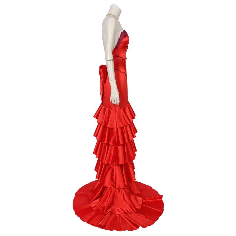 Vestido Vermelho sem Alças Aerith FF7 Fantasia Final para Halloween e Festas - Estrela Cosplay