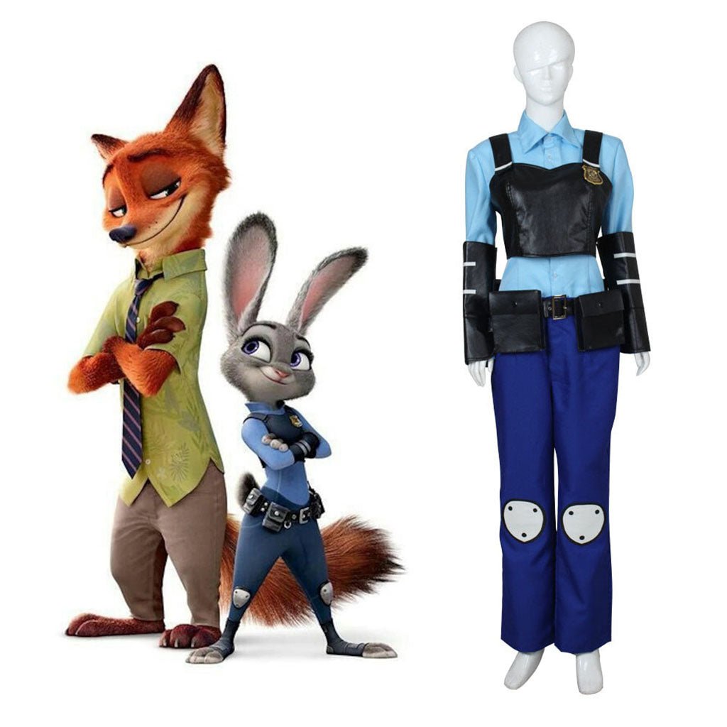 Fantasia de Judy Hopps Adulto - Uniforme de Oficial da ZPD para Mulheres, Ideal para Halloween, Carnaval e Eventos Temáticos - Estrela Cosplay
