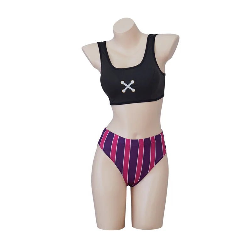 Fantasia de Cosplay Jinx LOL - Biquini Estilo Verão para Halloween e Festas - Estrela Cosplay