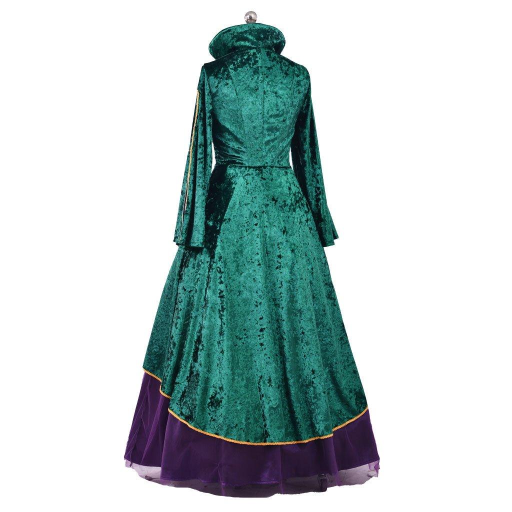 Vestido de Cosplay de Bruxa | Conjunto de Robe Renascentista Verde Medieval para Mulheres - Estrela Cosplay