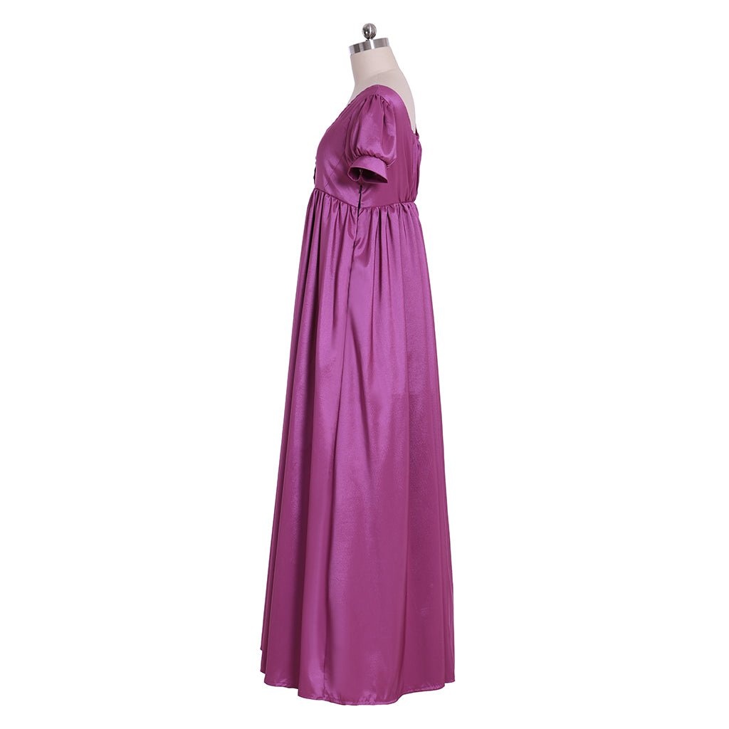 Vestido Roxo Regência Medieval Renascença Nobre para Mulheres Fantasia Teatro - Estrela Cosplay