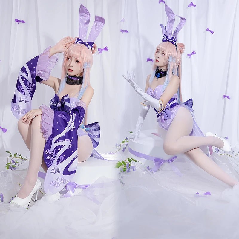 Fantasia Bunny Girl Kokomi Cosplay Genshin Impact - Estilo A e B - Estrela Cosplay