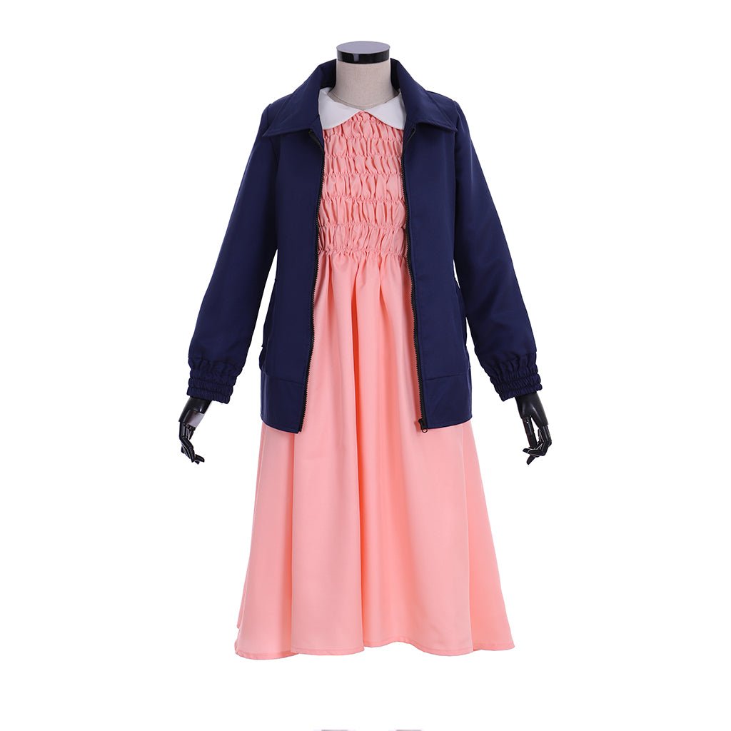 Vestido Eleven Plus Size para Mulheres - Fantasia de Vestido Rosa de Manga Comprida - Estrela Cosplay