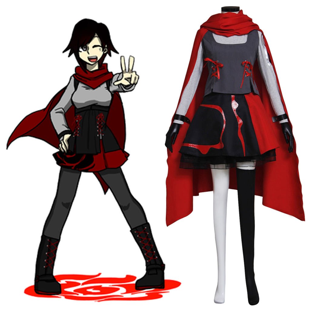Traje de Cosplay Ruby Rose RWBY Volume 7 - Roupa Premium Inspirada em Anime - Estrela Cosplay
