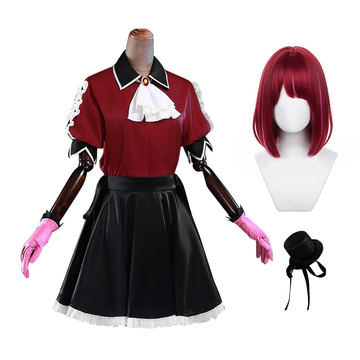 OSHI NO KO Anime Arima Kana Fantasia de Cosplay Peruca Camisa Saia Rosa Rede Fibra Sintética Halloween Natal - Estrela Cosplay