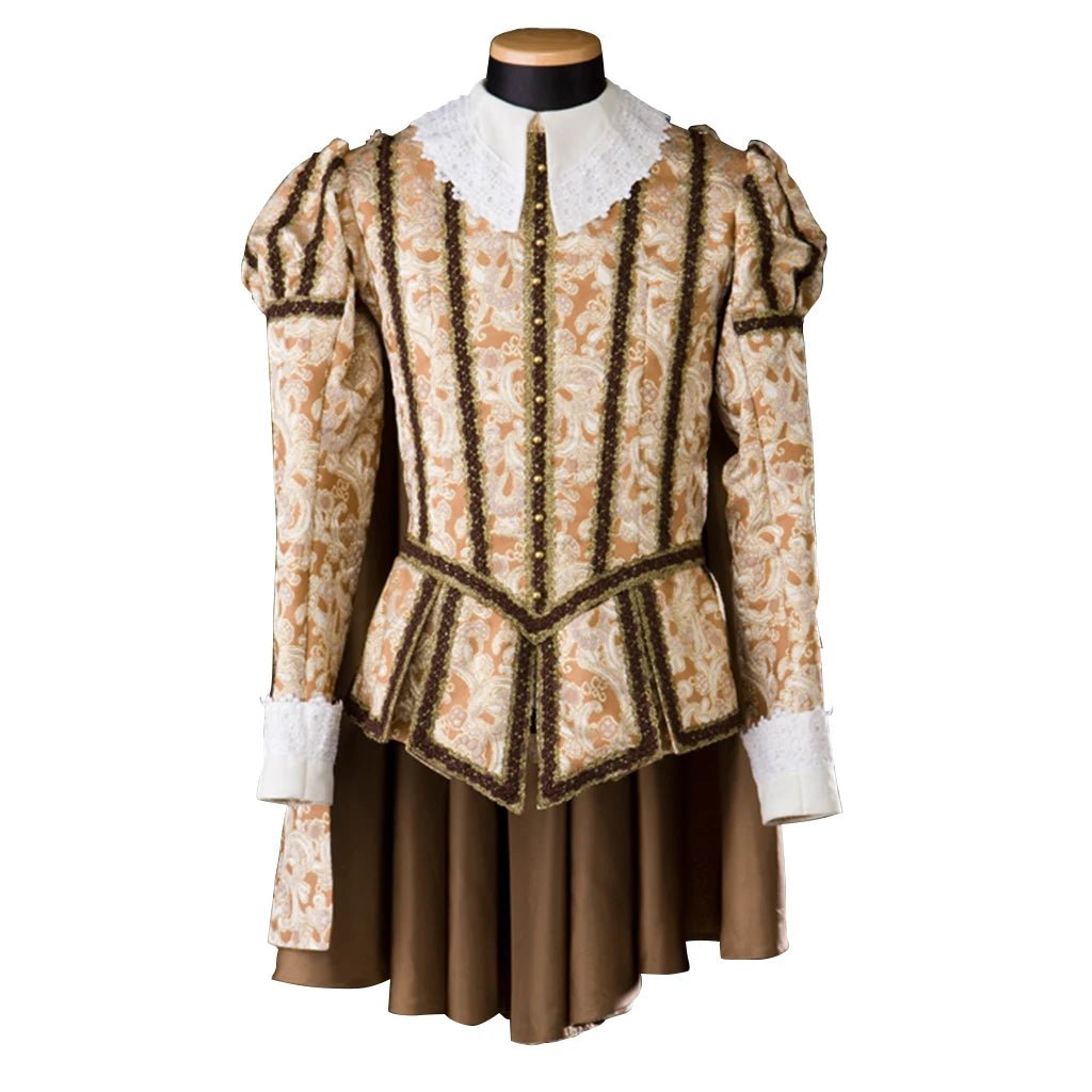 Traje Medieval de Cavaleiro - Uniforme de Cortesão Tudor com Capa | Série Renascença Estrela do Cosplay - Estrela Cosplay