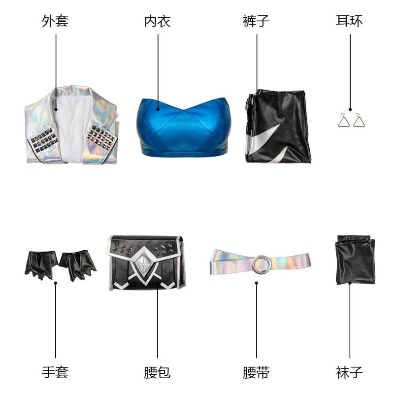 Fantasia de Cosplay Akali KDA - A Assassina Rebelde para Halloween, Natal e Comic Con - Estrela Cosplay