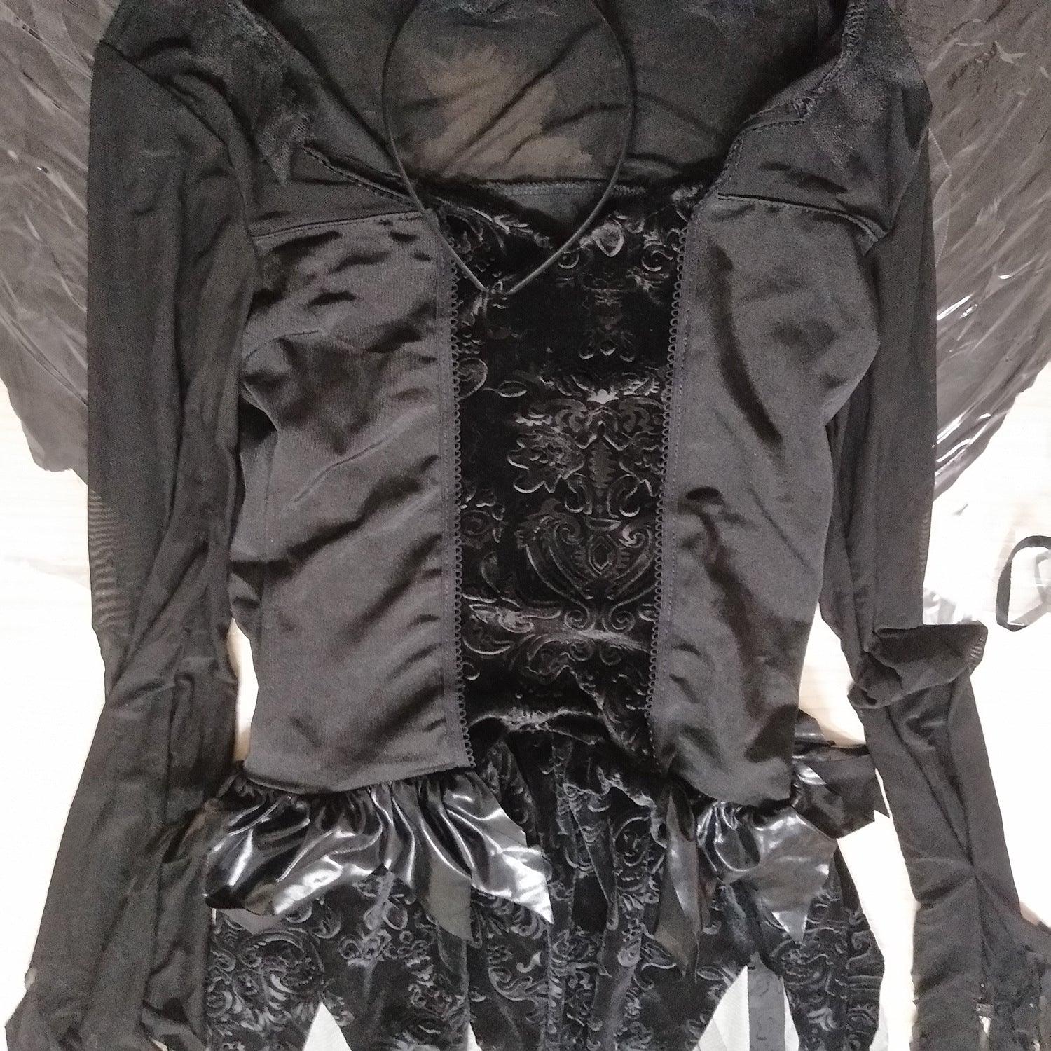 Fantasia Mulher Anjo Negro Zumbi | Cosplay Gótico Noiva Fantasma Halloween - Estrela Cosplay