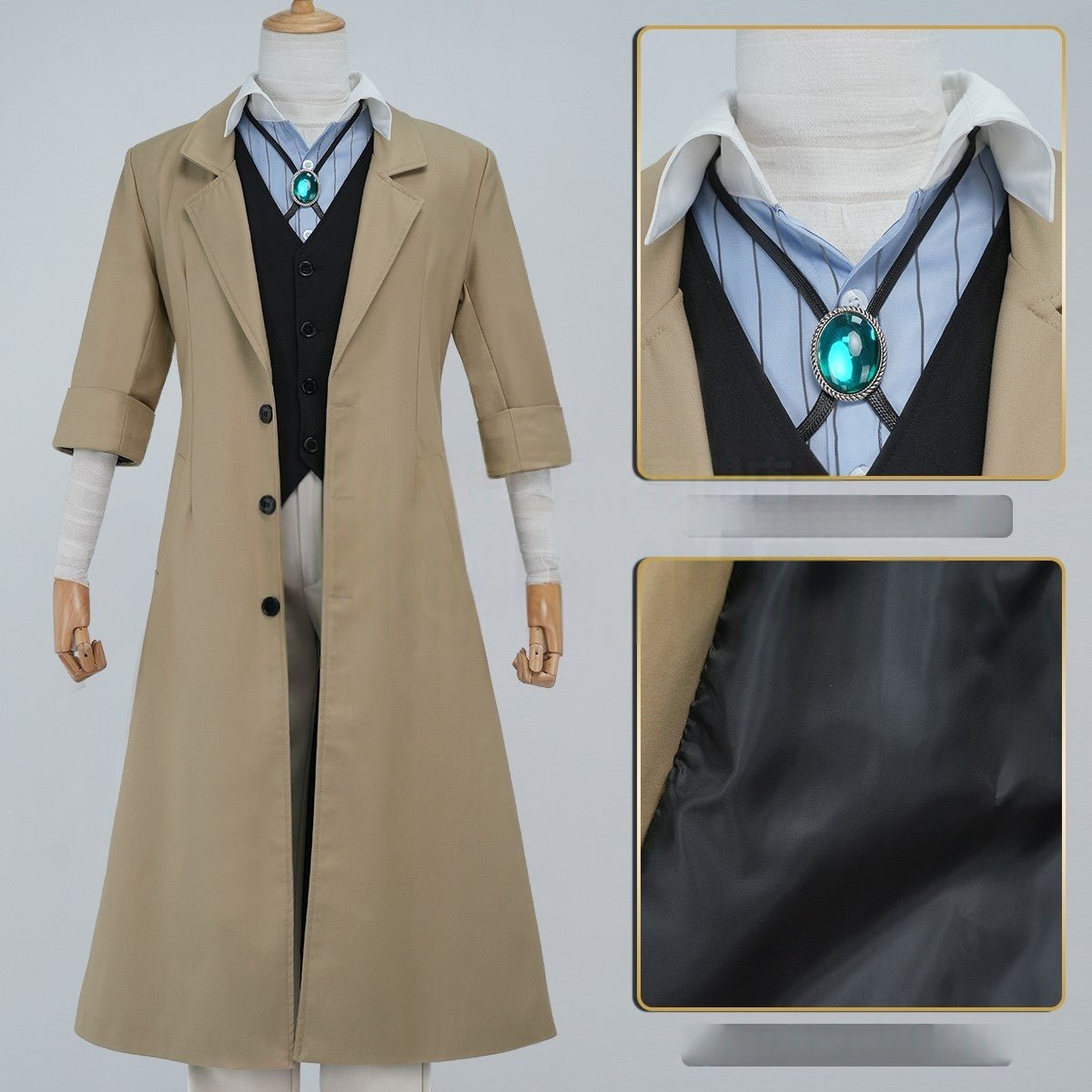 Fantasia de Cosplay Osamu Dazai de Bungo Stray Dogs - Qualidade Premium - Estrela Cosplay