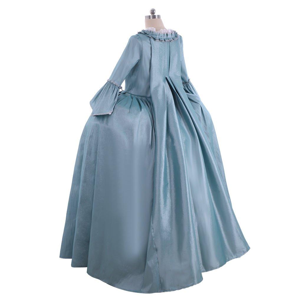 Vestido Rococo Marie Antoinette Século 18 - Elegante vestido azul com renda - Estrela Cosplay