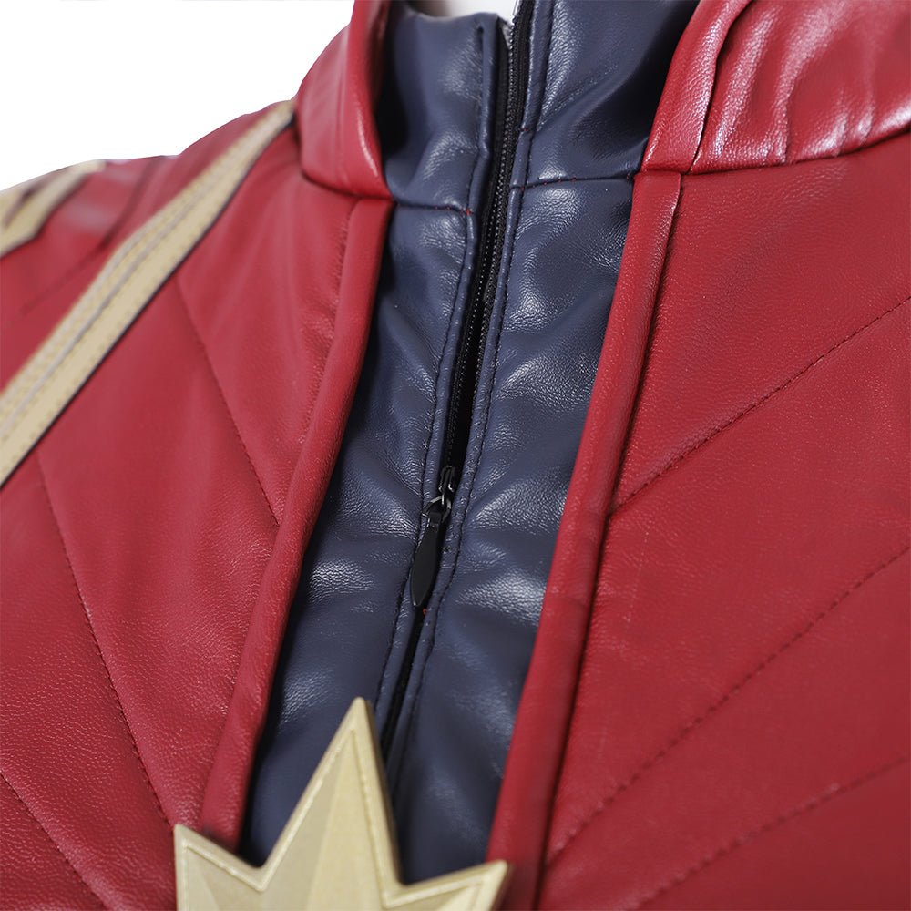 Traje de Cosplay da Capitã Marvel Versão Vermelha - Roupa da Capitã Marvel (Carol Danvers) do Filme - Estrela Cosplay