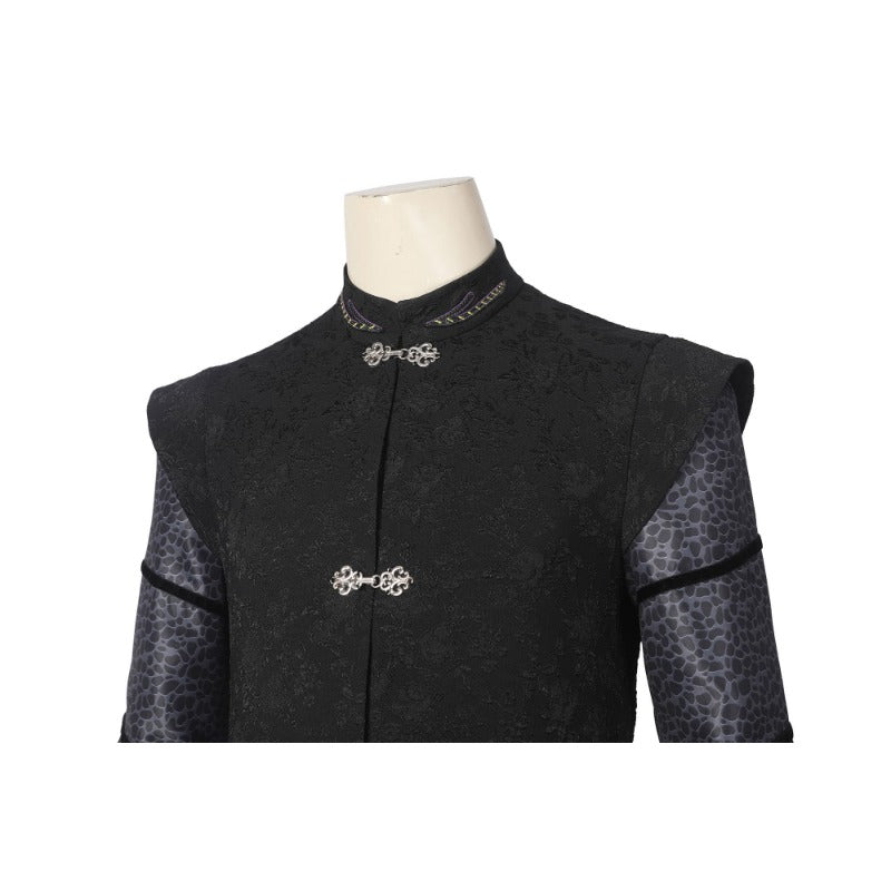 Fantasia Daemon Targaryen Casa do Dragão Traje Preto para Halloween - Estrela Cosplay