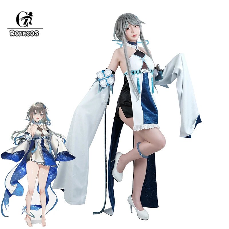 Fantasia Cosplay Guizhong de Genshin Impact - Vestido para Mulheres, Deuses de Liyue, Traje para Role Play de Halloween - Estrela Cosplay