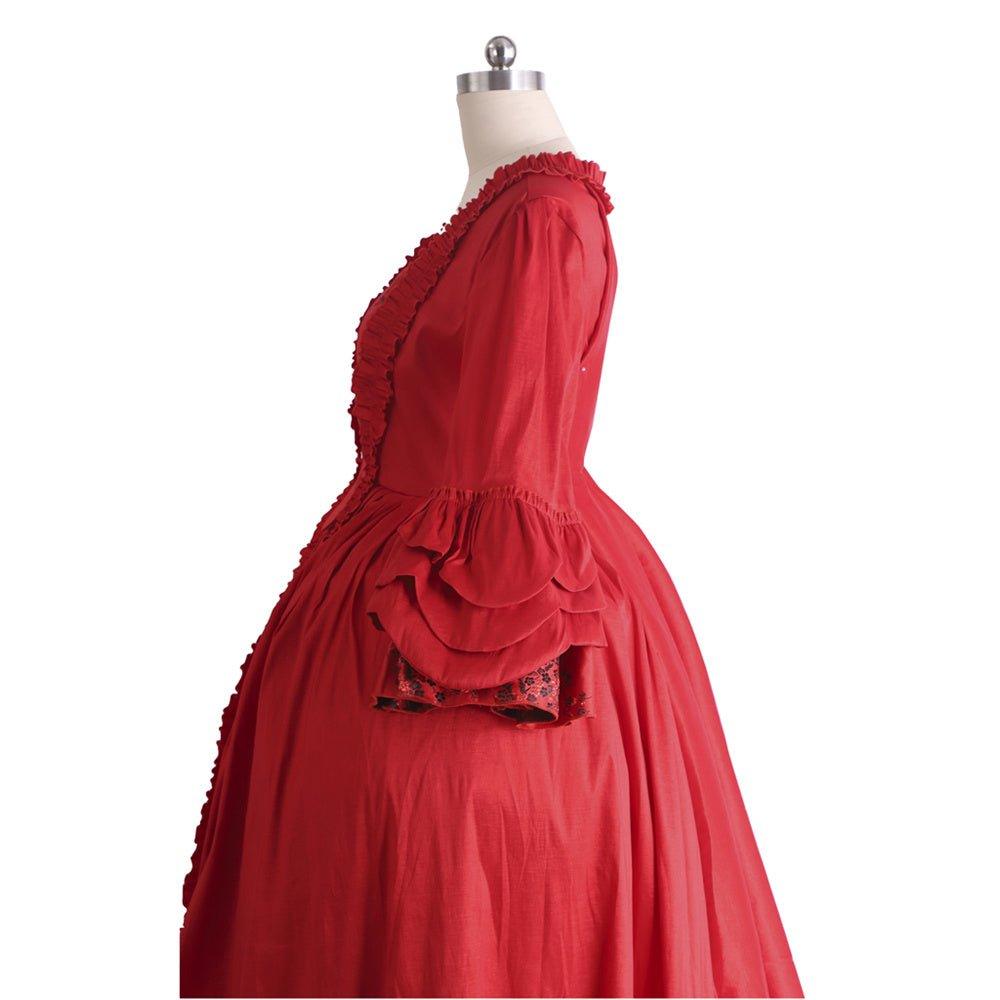 Vestido Rococó Vermelho do Século 18 com Renda - Estilo Majestoso Marie Antoinette da Estrela do Cosplay - Estrela Cosplay