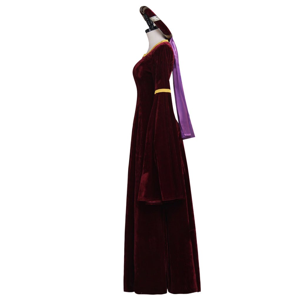 Vestido Renascentista Vintage Vermelho Escuro para Cosplay Medieval, Halloween e Festas Temáticas - Estrela Cosplay