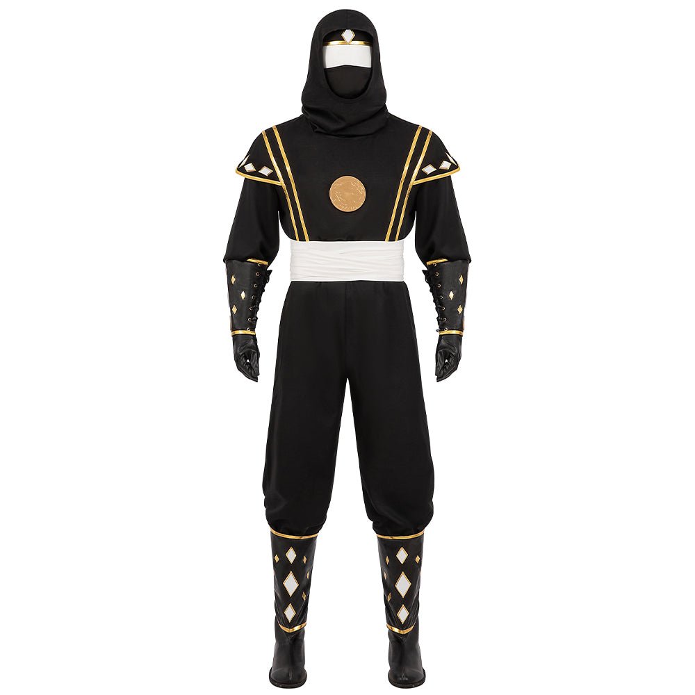 Traje de Cosplay Power Rangers Ranger Negro Ninjetti - Design Autêntico para Fãs - Estrela Cosplay