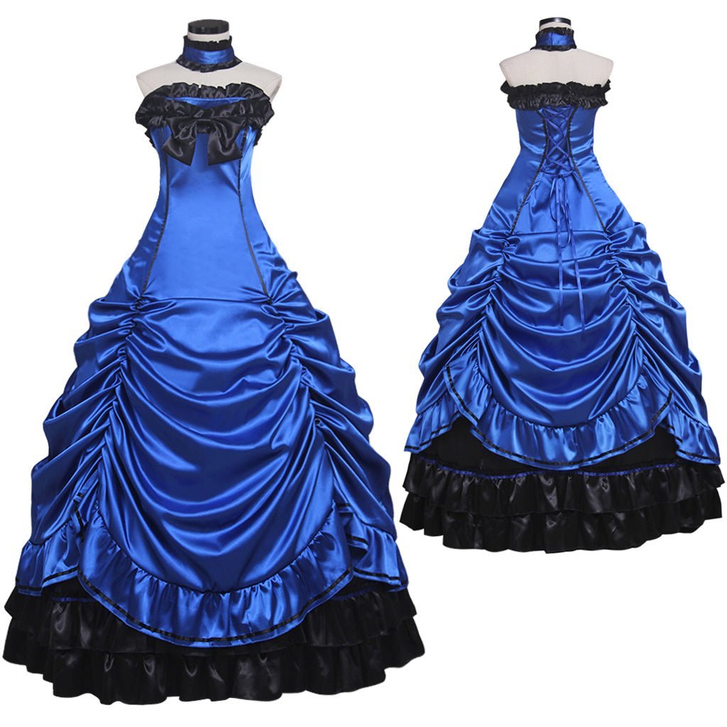 Vestido Gótico Steampunk Lolita Princesa Baile Medieval Rococo Vampiro Traje para Mulheres Fantasia Carnaval - Estrela Cosplay