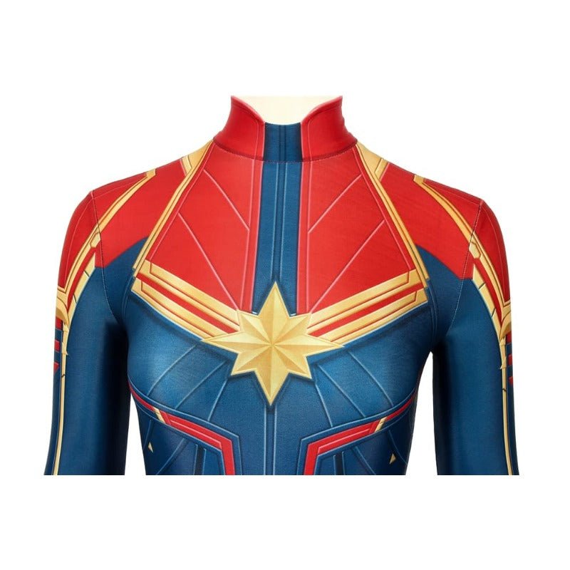 Fantasia Captain Marvel Impressão Digital para Fãs - Estrela Cosplay